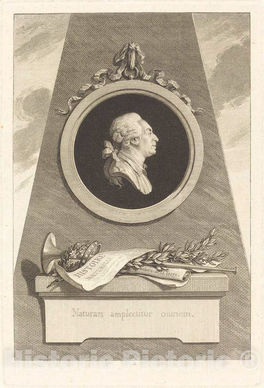 Art Print : Saint-Aubin After Piat Sauvage, Comte de Buffon, 1798 - Vintage Wall Art