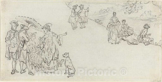 Art Print : Sandby, Ladies and Gentlemen in a Country Park - Vintage Wall Art