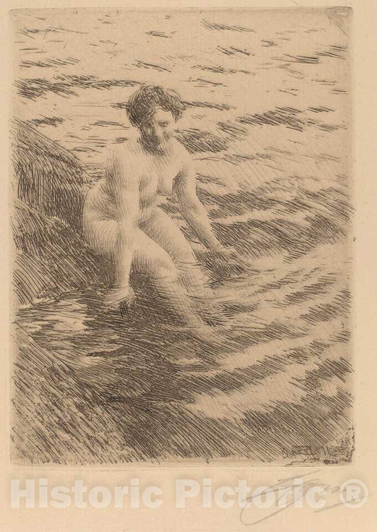 Art Print : Anders Zorn, Wet, 1911 - Vintage Wall Art