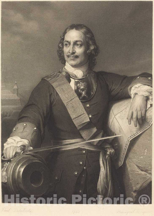 Art Print : Louis-Henriquel After Delaroche, Peter The Great of Russia - Vintage Wall Art