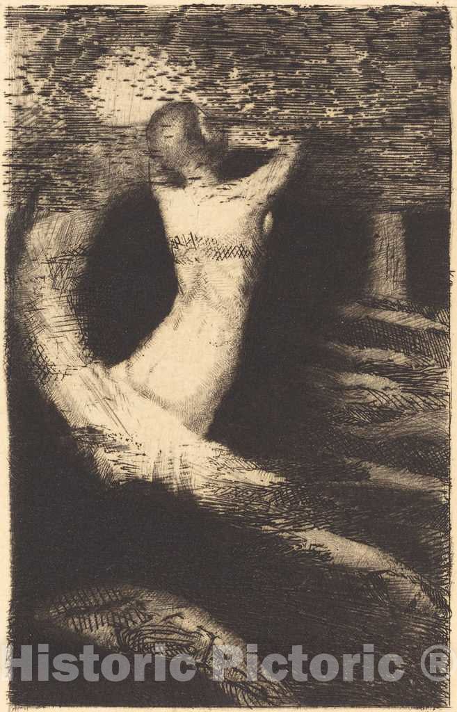 Art Print : Odilon Redon, Passage d'une AME (Passage of a Spirit), 1891 - Vintage Wall Art