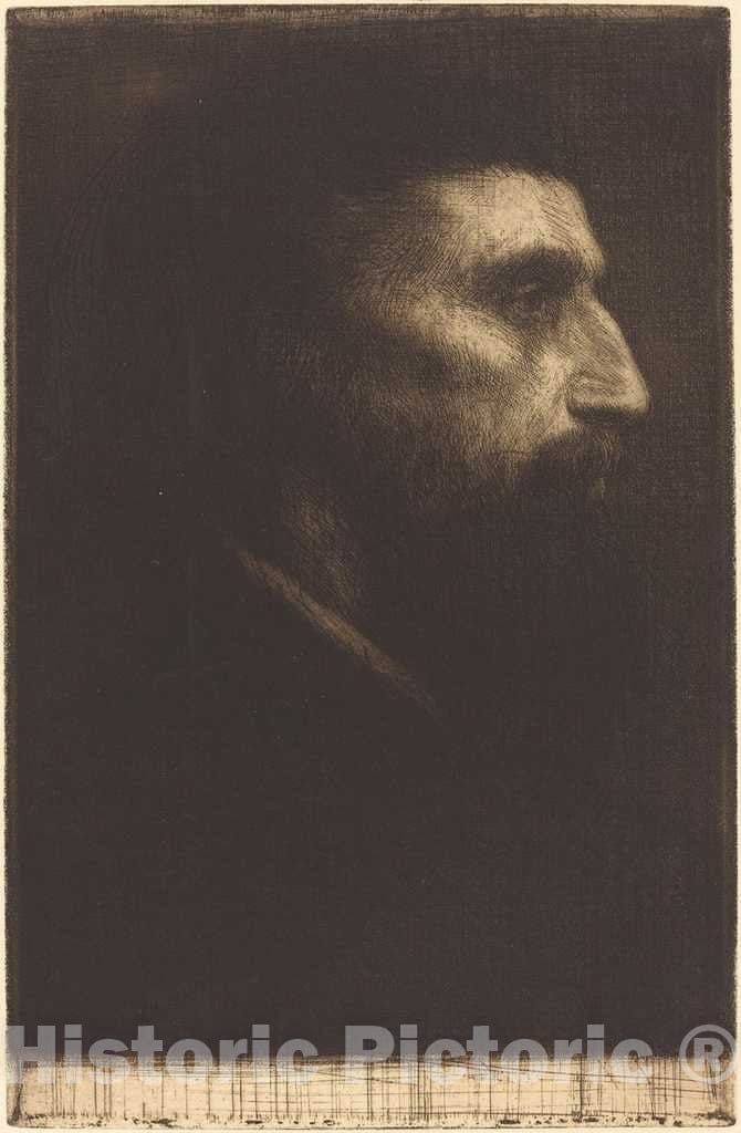 Art Print : Alphonse Legros, Head of a Man (Tete d'homme) - Vintage Wall Art