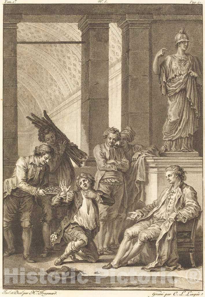 Art Print : LingÃ©e After Fragonard, Le paysan - Vintage Wall Art