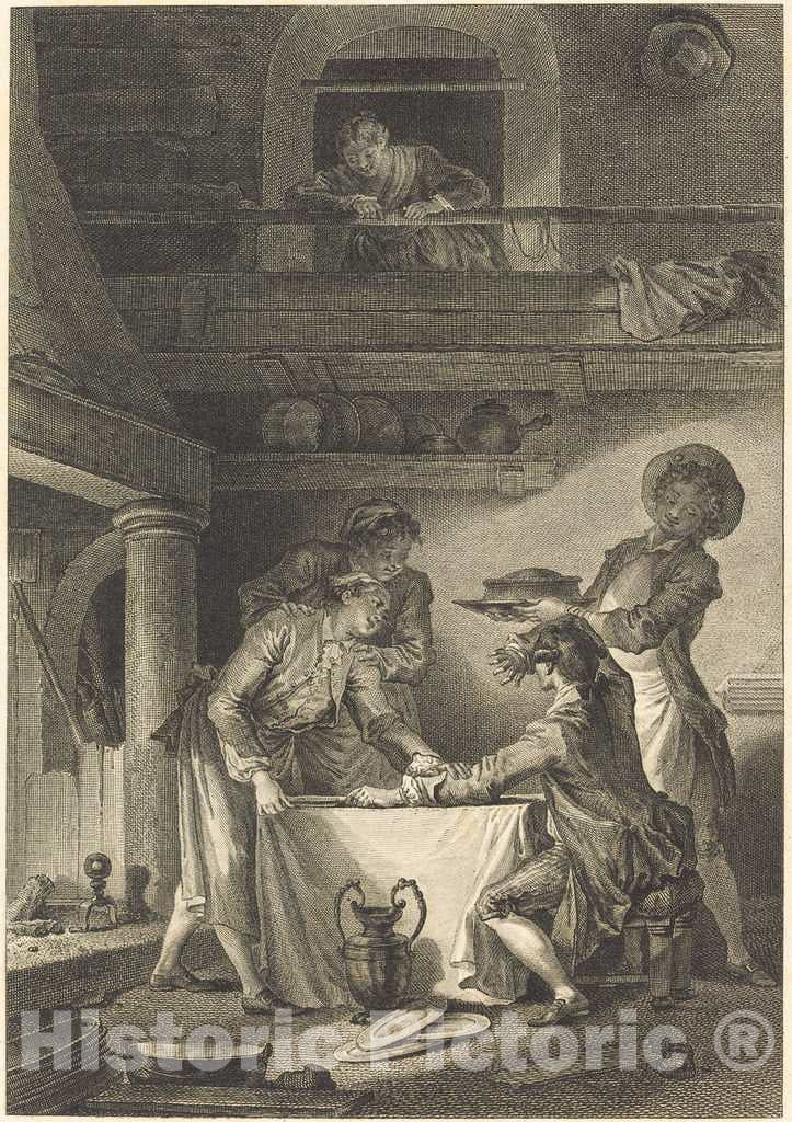 Art Print : Patas After Fragonard, Le Pate d'anguilles - Vintage Wall Art