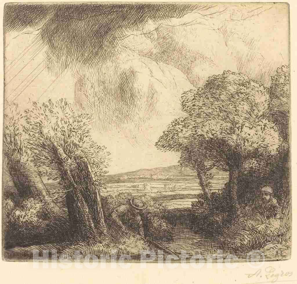 Art Print : Alphonse Legros, Remembrance of The Lake at Trastimene (Souvenir du lac de Trastimene) - Vintage Wall Art