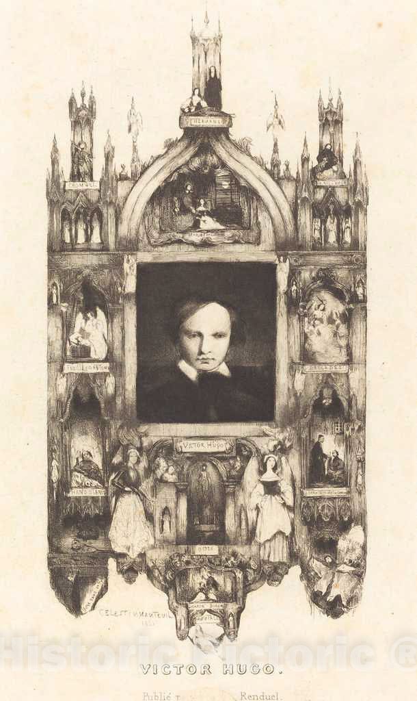 Art Print : CÃ©lestin Nanteuil, Victor Hugo, 1833 - Vintage Wall Art