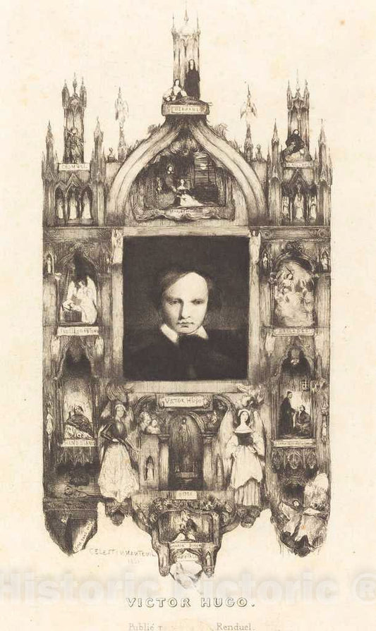 Art Print : CÃ©lestin Nanteuil, Victor Hugo, 1833 - Vintage Wall Art
