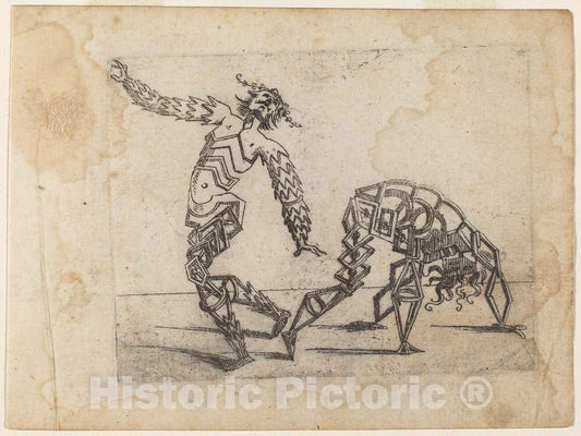 Art Print : Giovanni Battista Bracelli, from Bizzarie di varie Figure, 1624 - Vintage Wall Art