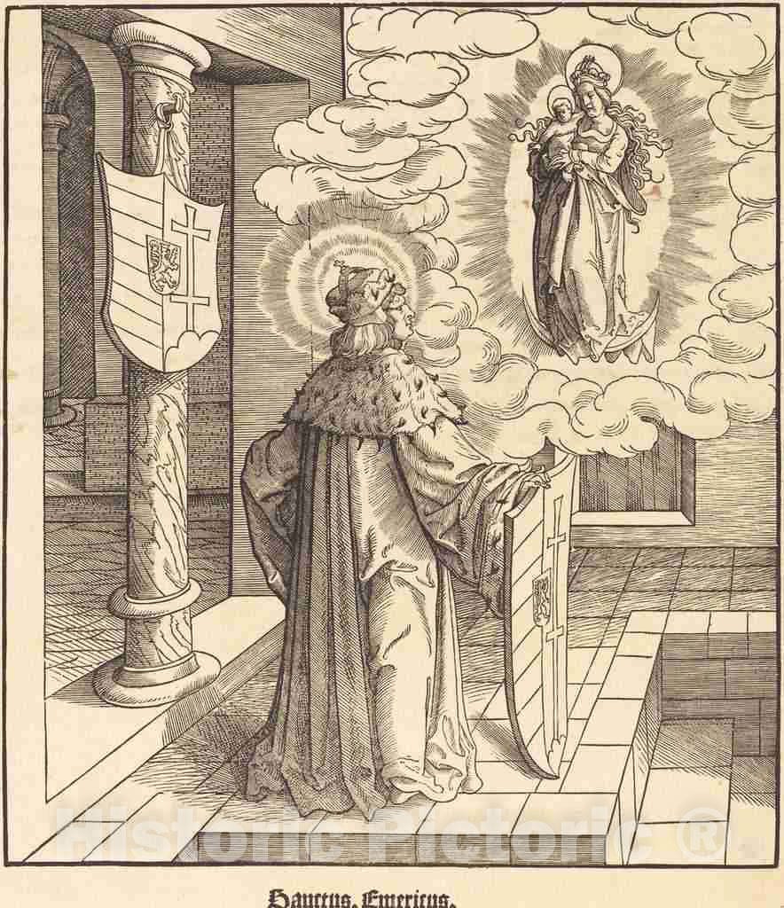 Art Print : Leonhard Beck, Saint Emericus, c.1517 - Vintage Wall Art