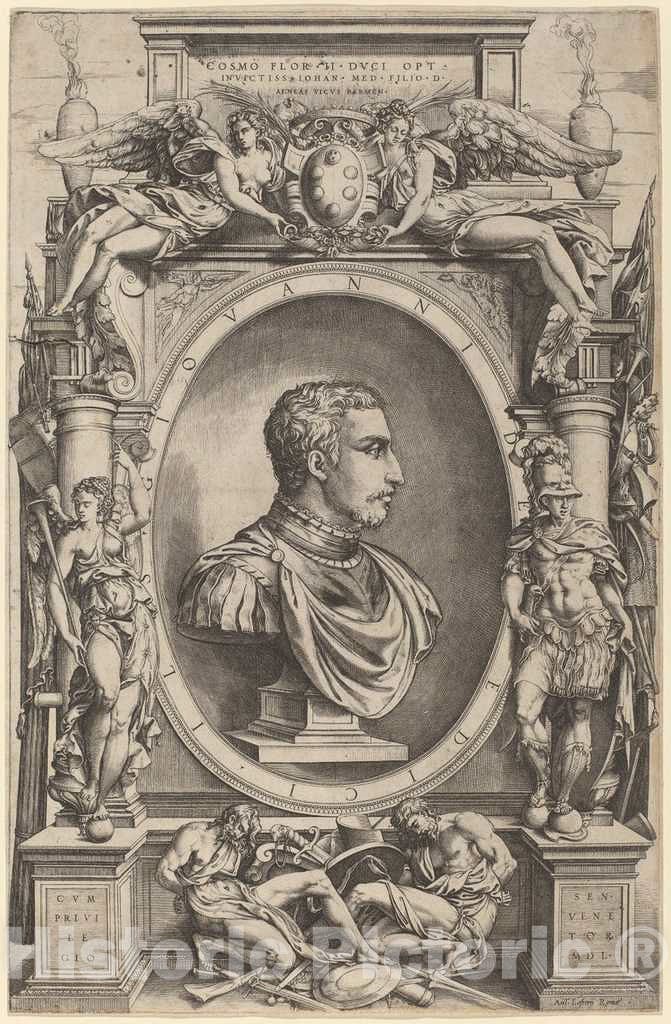 Art Print : Enea Vico, Giovanni de' Medici, 1550 - Vintage Wall Art