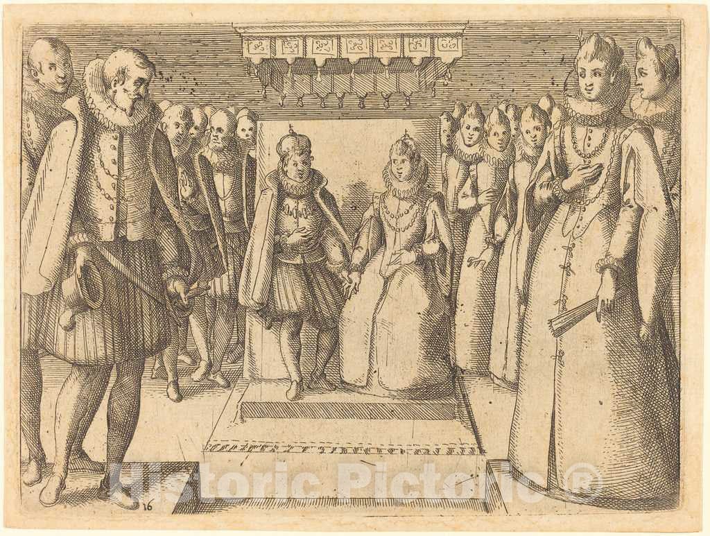 Art Print : Jacques Callot, Meeting of Margaret of Austria and Philip III, 1612 - Vintage Wall Art