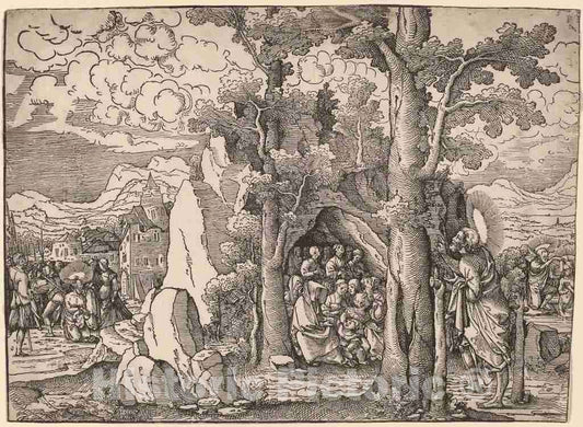 Art Print : Frans Crabbe Van Espleghem, Saint John The Baptist Preaching, Possibly c. 1530 - Vintage Wall Art