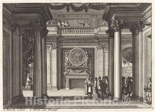 Art Print : Jean Lepautre, Fireplaces and Other Interior Decorations - Vintage Wall Art