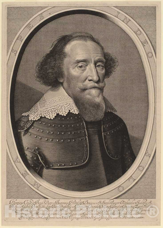 Art Print : Delff After Michiel Van Miereveld, Henry, Count de Bergh, 1634 - Vintage Wall Art
