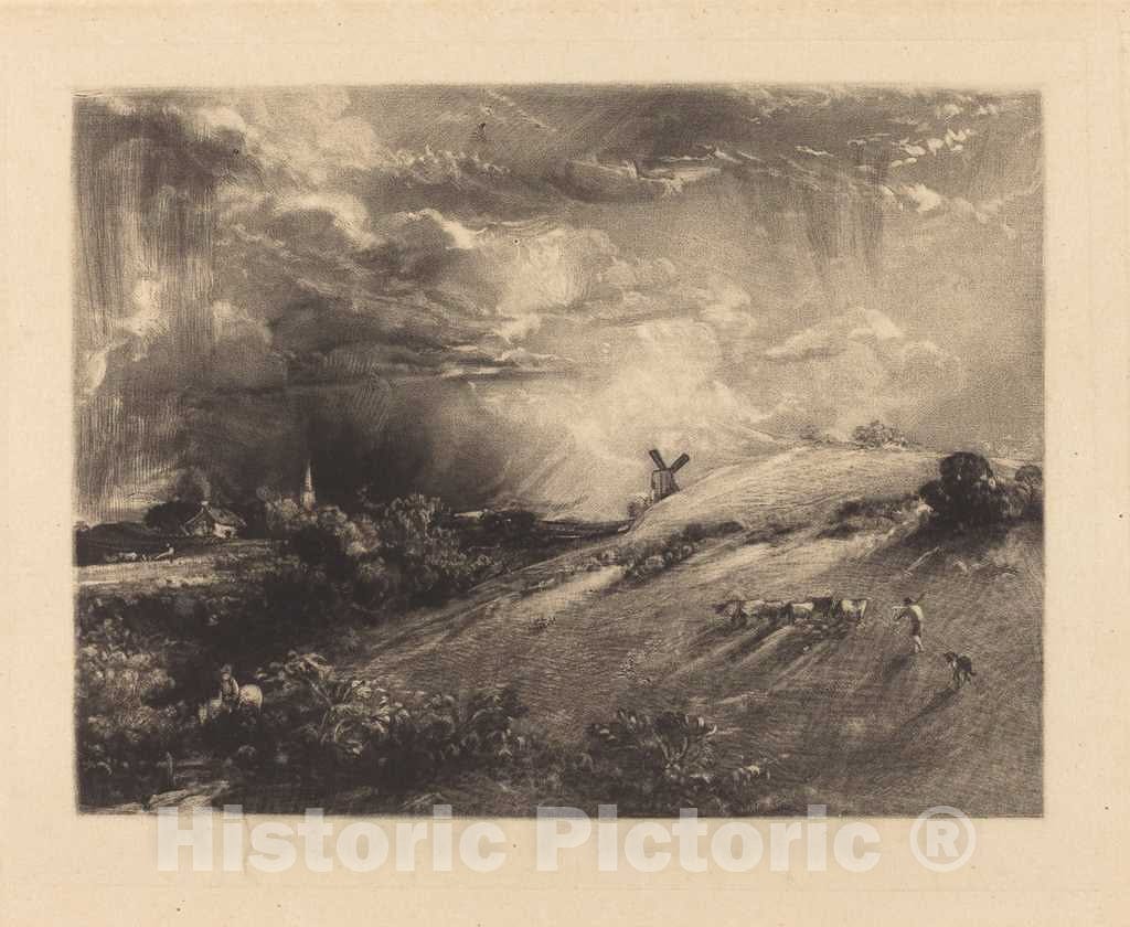 Art Print : Lucas After Constable, Summer Afternoon, After a Shower, 1831 - Vintage Wall Art
