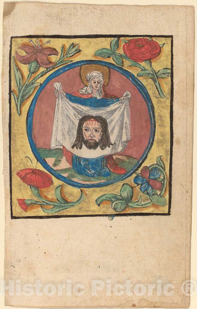 Art Print : Saint Veronica with The Sudarium, c. 1500 - Vintage Wall Art