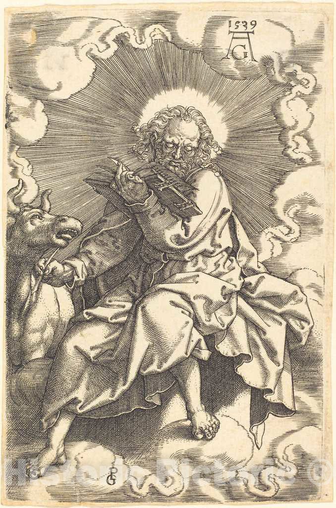Art Print : Aldegrever, Luke, 1539 - Vintage Wall Art
