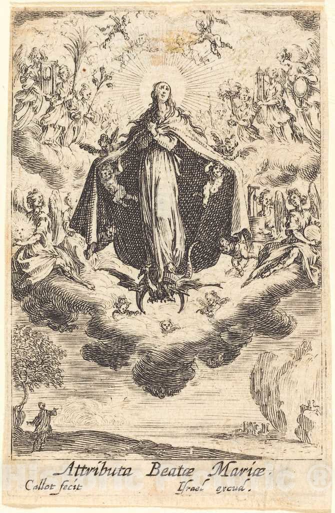 Art Print : Jacques Callot, Attributes of The Virgin, in or After 1630 - Vintage Wall Art