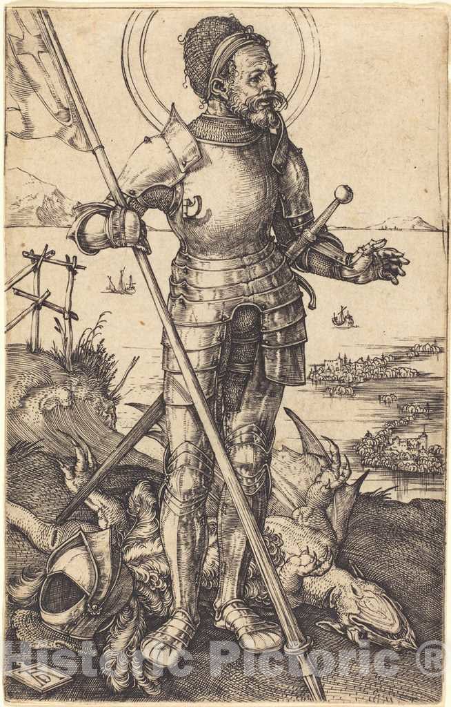 Art Print : Albrecht DÃ¼rer, Saint George Standing, c.1508 - Vintage Wall Art