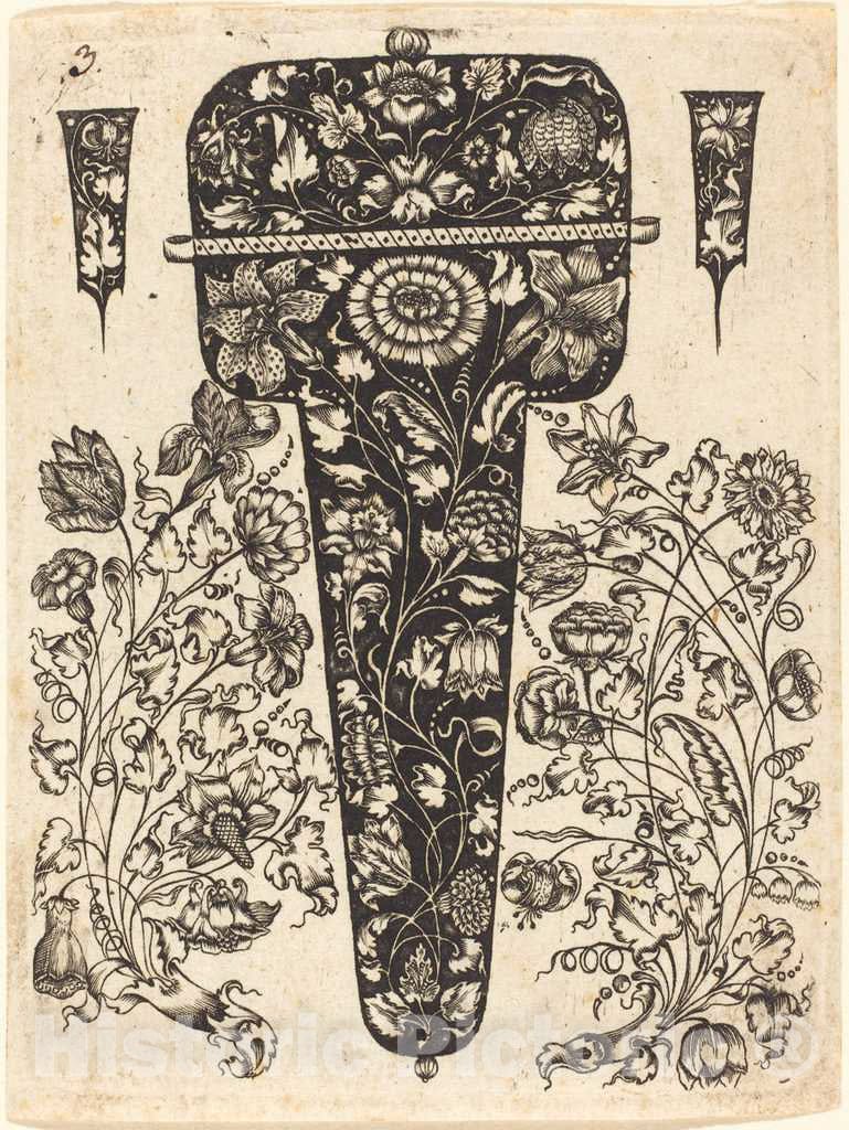 Art Print : Johannes Hanias, Pendant Embellished with Flowers - Vintage Wall Art