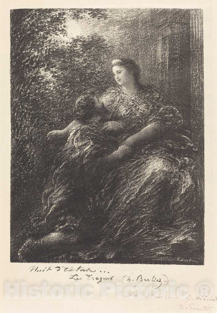Art Print : Henri Fantin-Latour, Duet from The Trojans (6th Plate), 1894 - Vintage Wall Art