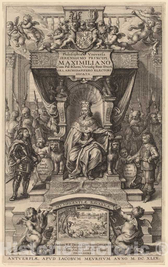 Art Print : Hollar After Diepenbeeck, Title Page to Philosophia Universia, 1649 - Vintage Wall Art