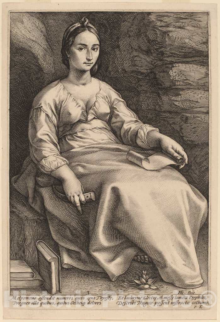 Art Print : Hendrik Goltzius, Melpomene, 1592 - Vintage Wall Art