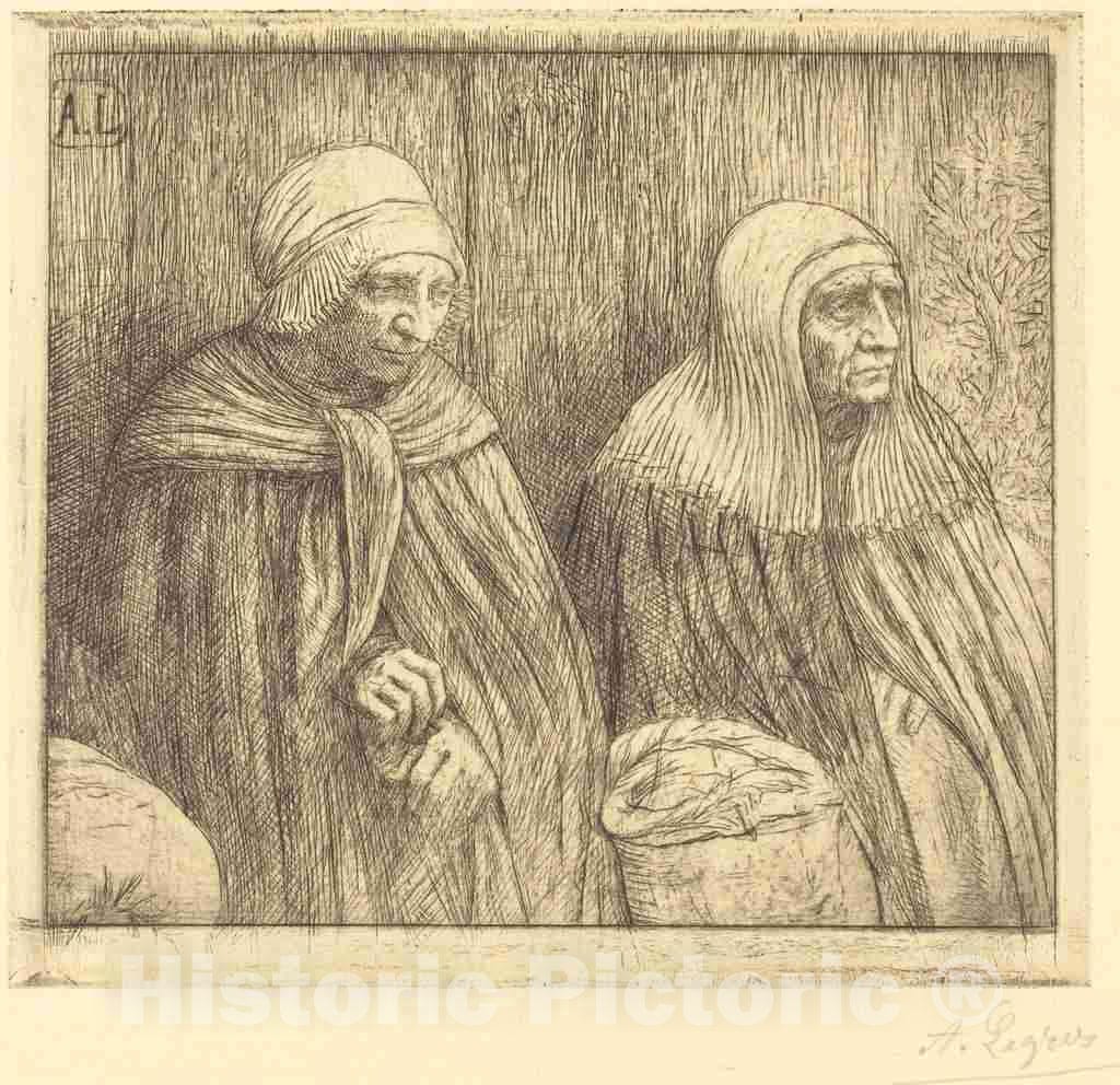 Art Print : Alphonse Legros, Peasants (Paysannes) - Vintage Wall Art
