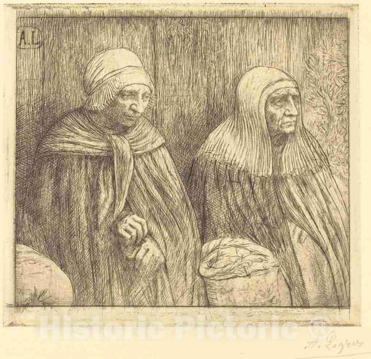 Art Print : Alphonse Legros, Peasants (Paysannes) - Vintage Wall Art