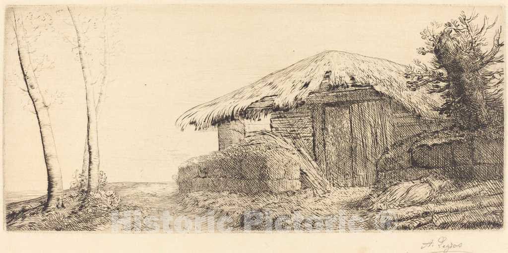 Art Print : Alphonse Legros, Shepherd's Hut on a Hillside (Bergerie sur le coteau) - Vintage Wall Art