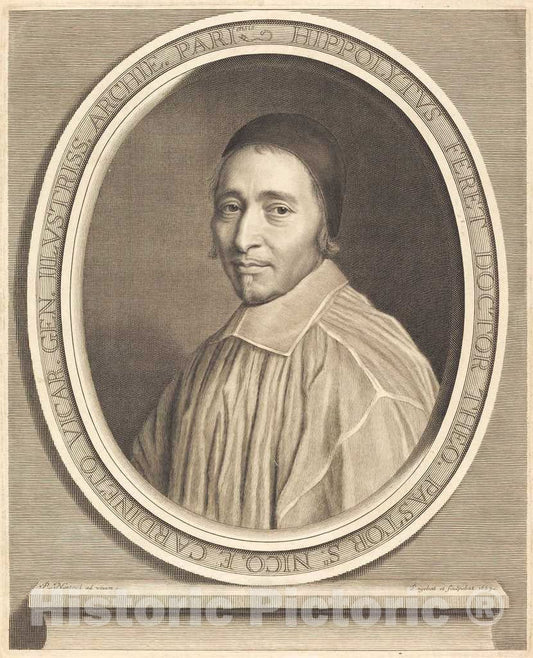 Art Print : Robert Nanteuil, Hippolyte Feret, 1669 - Vintage Wall Art