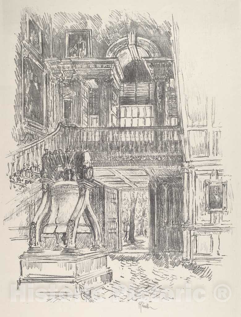 Art Print : Joseph Pennell, Liberty Bell, 1912 - Vintage Wall Art