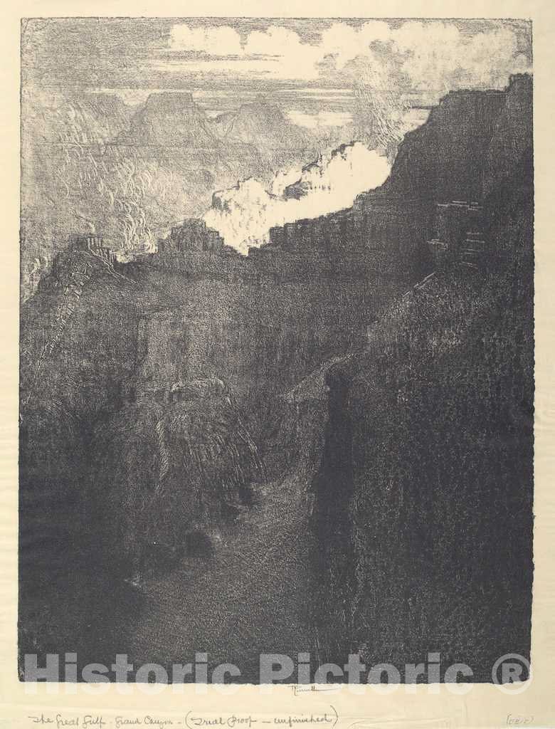 Art Print : Joseph Pennell, The Great Gulf, 1912 - Vintage Wall Art