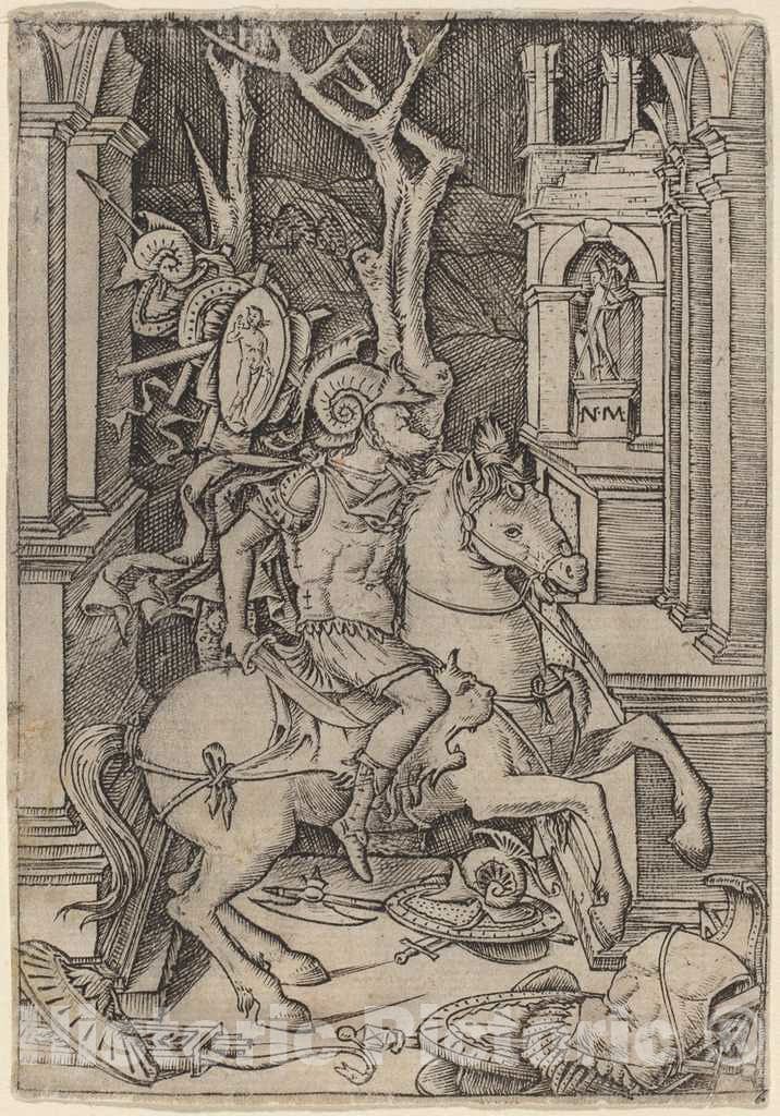Art Print : Nicoletto da Modena, Roman Warrior, c. 1507 - Vintage Wall Art