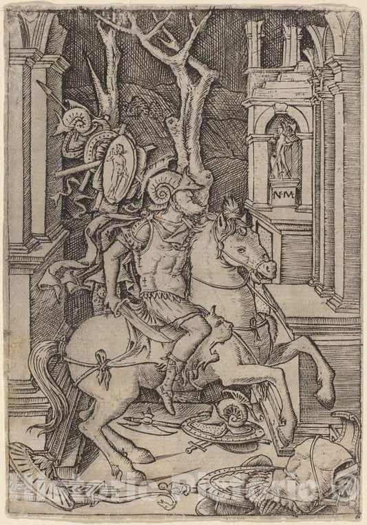 Art Print : Nicoletto da Modena, Roman Warrior, c. 1507 - Vintage Wall Art