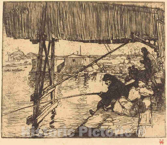 Art Print : Auguste LepÃ¨re, Under The Bridge of Bercy (Sous le pont de Bercy), 1894 - Vintage Wall Art
