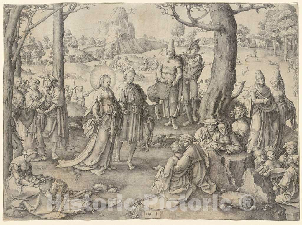 Art Print : Lucas Van Leyden, The Dance of Saint Mary Magdalene, 1519 - Vintage Wall Art