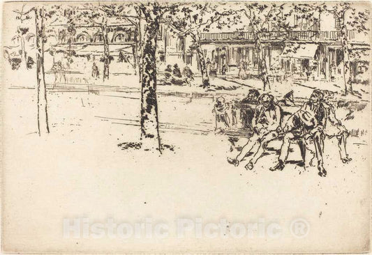 Art Print : James McNeill Whistler, Le Boulevard Poissoniere, 1893 - Vintage Wall Art