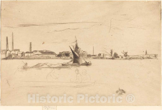 Art Print : James McNeill Whistler, Price's Candle-Works, c. 1875 - Vintage Wall Art