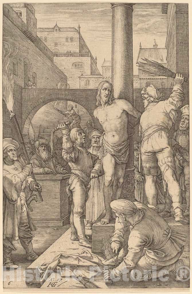Art Print : Hendrik Goltzius, Flagellation of Christ, 1597 - Vintage Wall Art