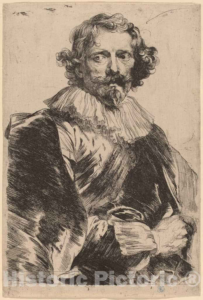 Art Print : Sir Anthony Van Dyck, Lucas Vorsterman, c.1634 - Vintage Wall Art