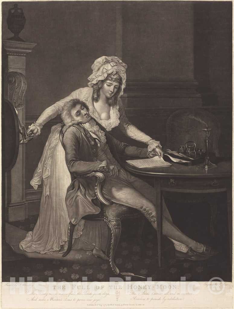Art Print : Laurie After Francis Wheatley, The Full of The Honey-Moon, 1789 - Vintage Wall Art