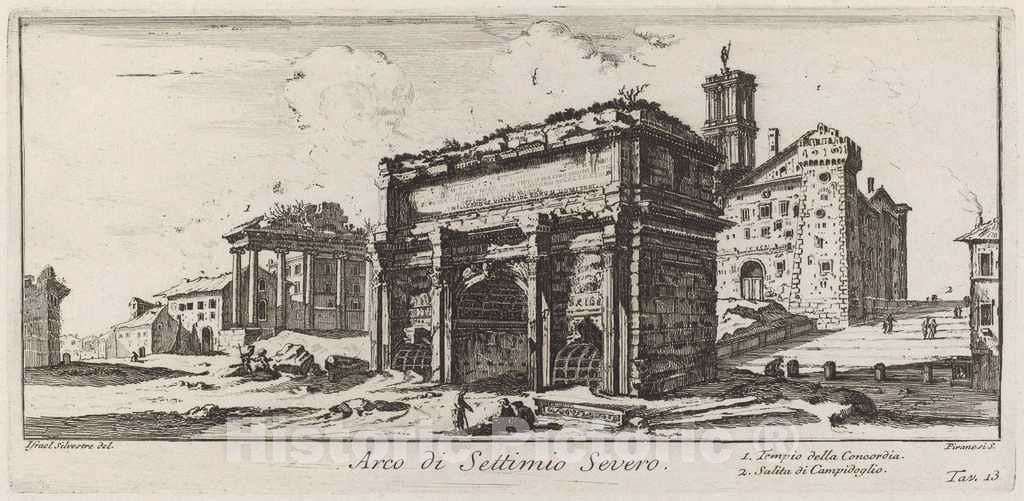 Art Print : Giovanni Battista Piranesi, Arco di Settimio Severo, 1748 - Vintage Wall Art