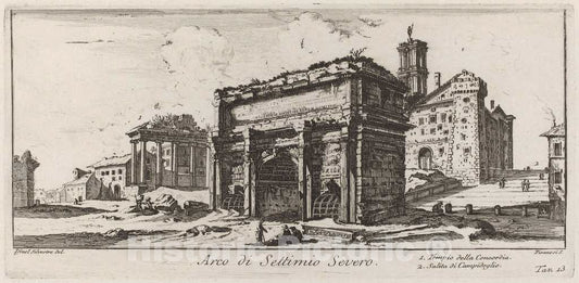 Art Print : Giovanni Battista Piranesi, Arco di Settimio Severo, 1748 - Vintage Wall Art
