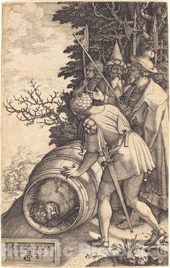 Art Print : Georg Pencz, Attilius Regulus, 1535 - Vintage Wall Art