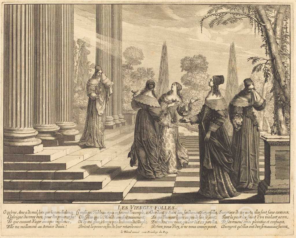 Art Print : Abraham Bosse, The Foolish Virgins Approaching The Temple - Vintage Wall Art