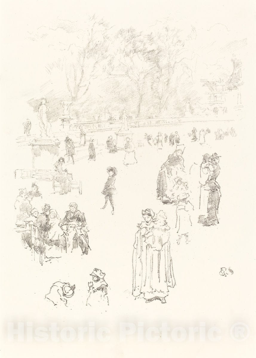 Art Print : James McNeill Whistler, Nursemaids: Les Bonnes du Luxembourg, 1894 - Vintage Wall Art