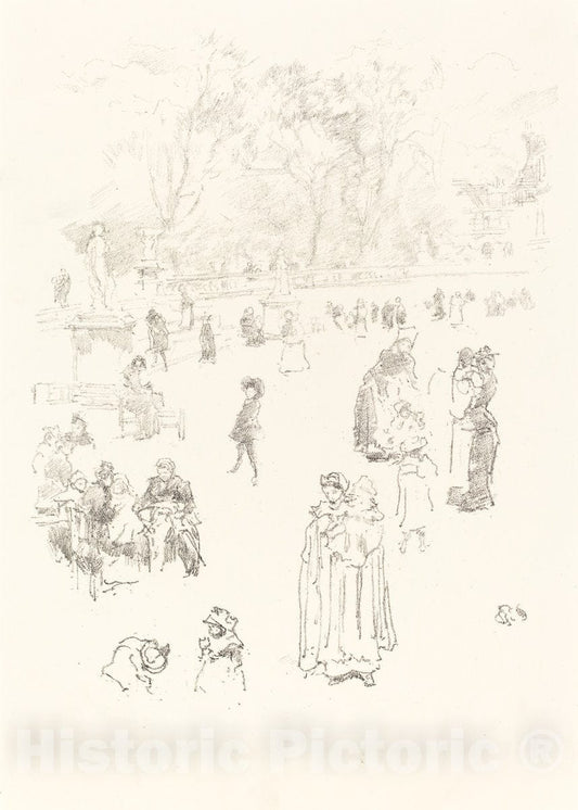 Art Print : James McNeill Whistler, Nursemaids: Les Bonnes du Luxembourg, 1894 - Vintage Wall Art