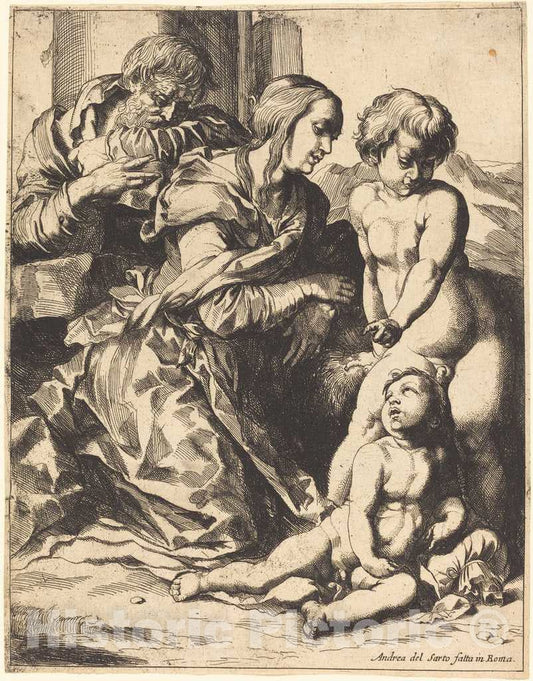 Art Print : Brebiette After del Sarto, The Holy Family - Vintage Wall Art