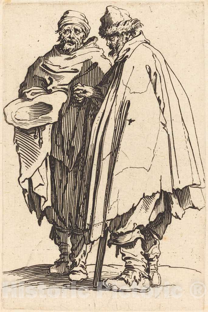 Art Print : Jacques Callot, Blind Beggar and Companion, c. 1622 - Vintage Wall Art